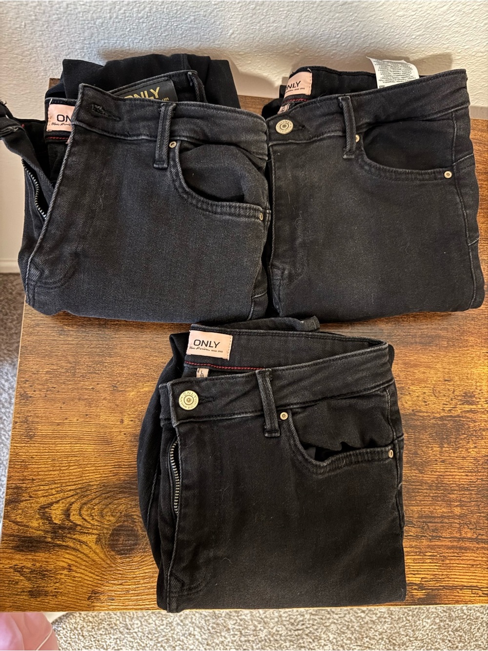 3 Pair ONLY Black Jeans Bundle Size Large